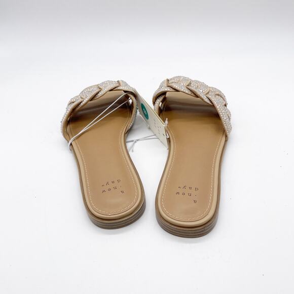 A New Day Women's Maggie Rhinestone Slide Sandal Silver Size 8 - Picture 5 of 8